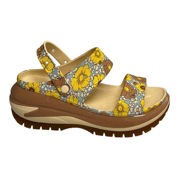 Crocs Mega Crush Retro Floral Sandal Vanilla Cork Select-a  Crocs Classic Mega Crush Retro Floral Sandal Vanilla Cork Size Mens 12 NWT